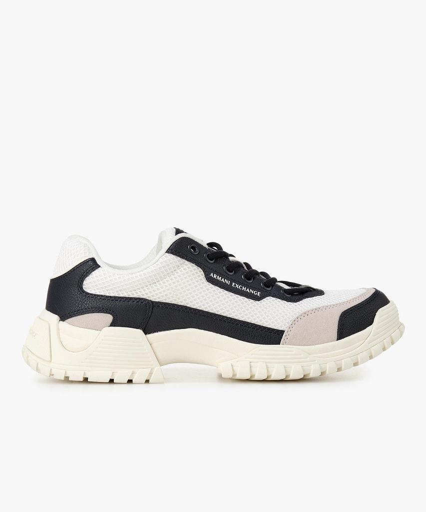 Armani Exchange Men'S Leather Patch Mesh Sneakers _Off White_A415175001