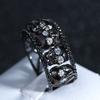 Новое креативное кольцо с черепом, инкрустированное бриллиантами, синим камнем цирконием, европейская и американская бижутерия в стиле панк