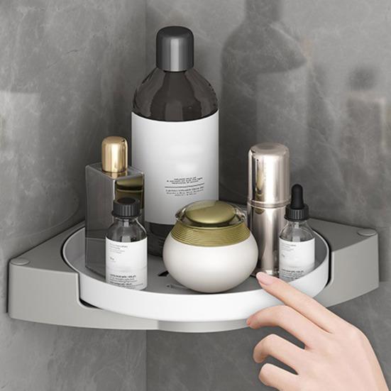 1/2 шт. Угловая полка для хранения в ванной комнате, самоклеящаяся, без сверления, вращающаяся на 360 градусов, плавающая полка для душа