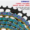 Велосипедная цепь TANKE 12 скоростей 126 звеньев MTB шоссейный велосипед цепи с переменной скоростью Magic Button Высококачественные текущие велосипедные аксессуары