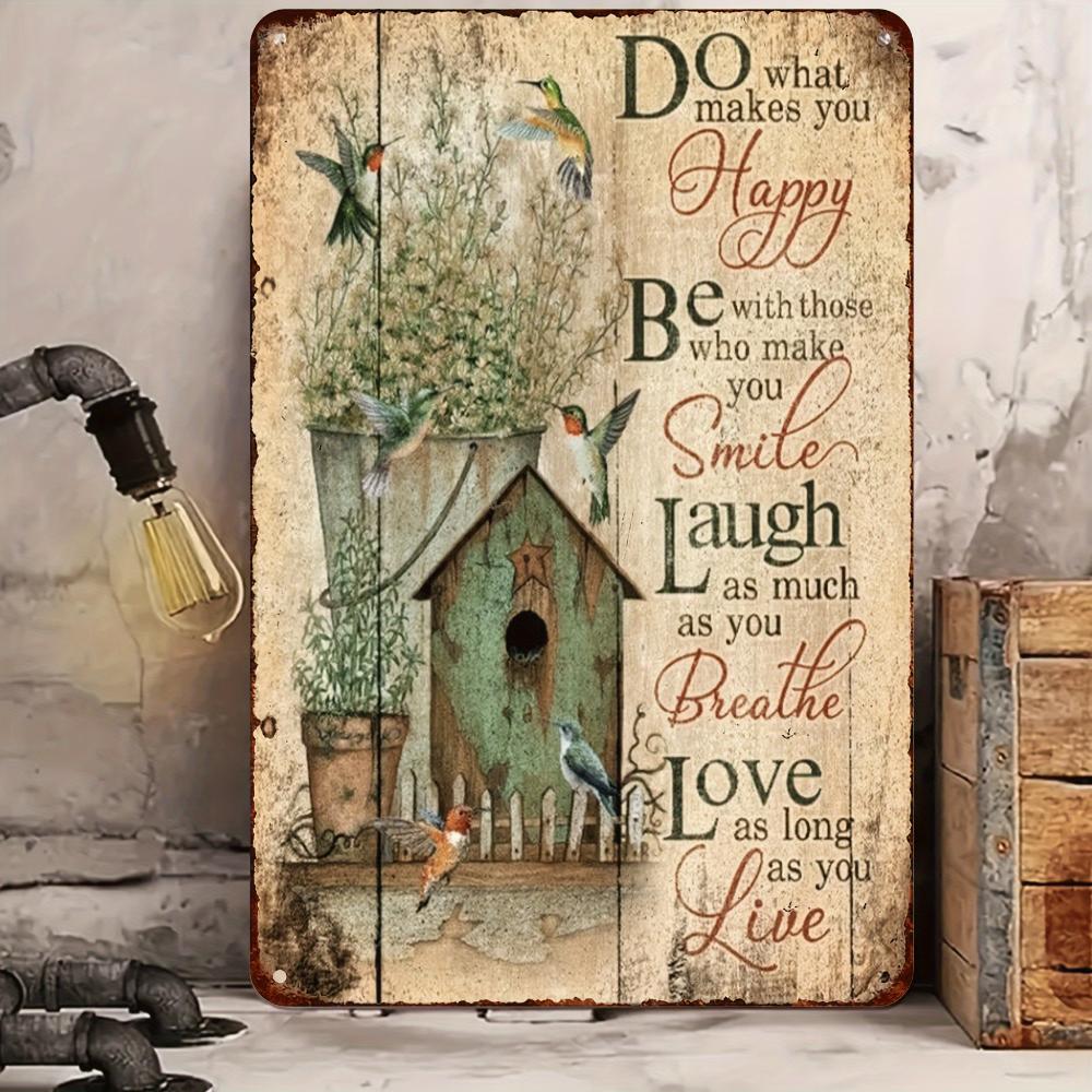 1pc Gather Here with Grateful Hearts Vintage Metal Tin Sign (8"x12"/20 Cm *30 Cm) Metal Tin Sign Vintage Metal Tin Sign for Room