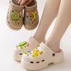Летние новые милые фруктовые трехмерные мультяшные шлепанцы с дырочками, модные, с мягкой подошвой, повседневные, крутые, женские, для дома