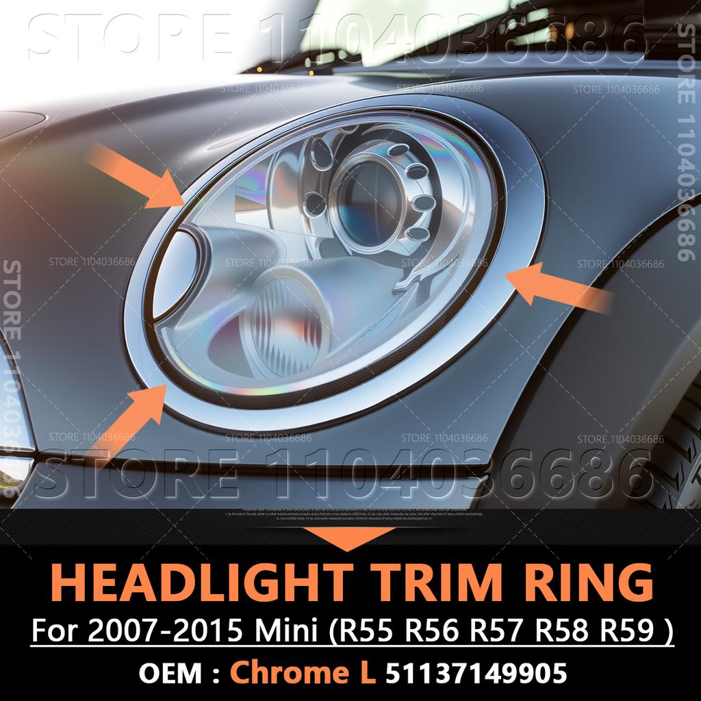 Для 2007-2015 R55 R56 R57 R58 R59 Mini Cooper Clubman Hatchback Roadster Кольцо-ободок накладка крышка фары 51137149905 51137149906