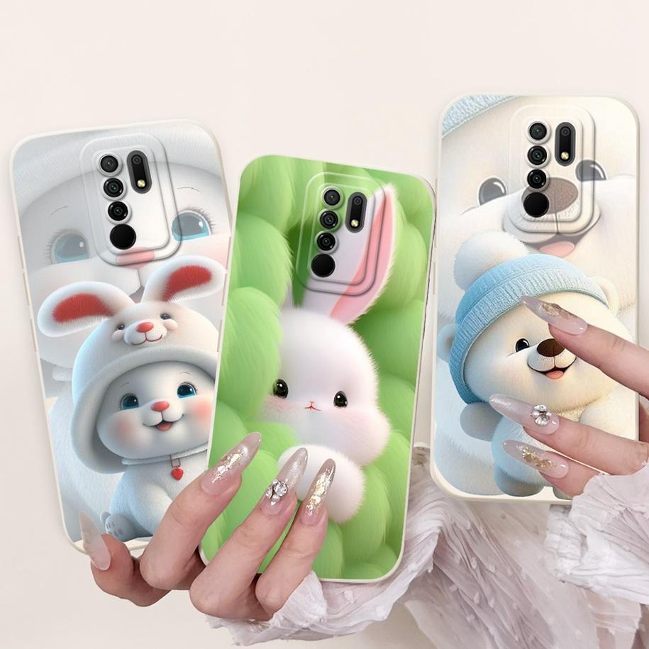 Чехол для Xiaomi Redmi 9 Милый Мультяшный Пингвин Кролик Мягкий Жидкий Силикон Ударопрочный Чехол для Xiaomi Redmi 9 Prime Redmi9 Fundas