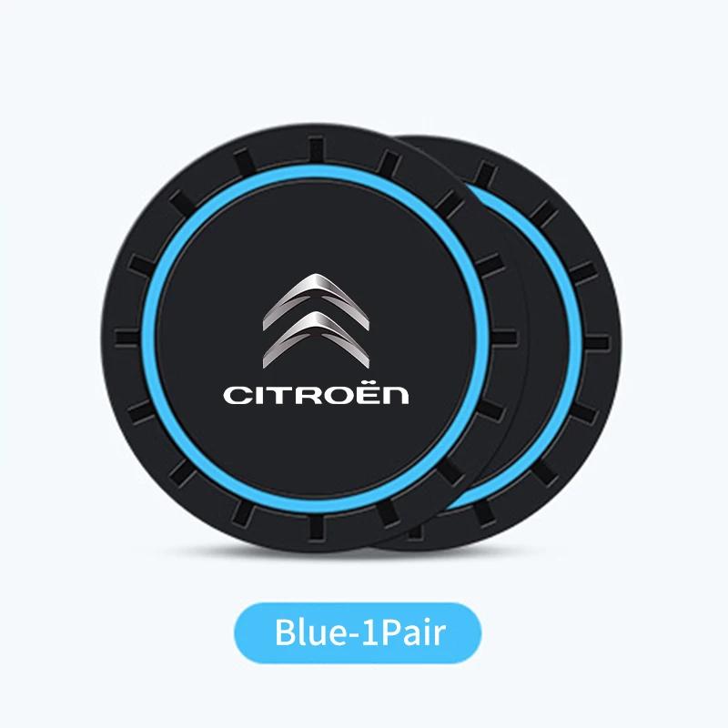 2pcs Car Coaster Water Cup Bottle Mat Silicone Non Slip Pad For Citroen C4 C3 C5 C1 C2 C6 VTS C4L DS3 DS4 DS5 Grand Berlingo zm3