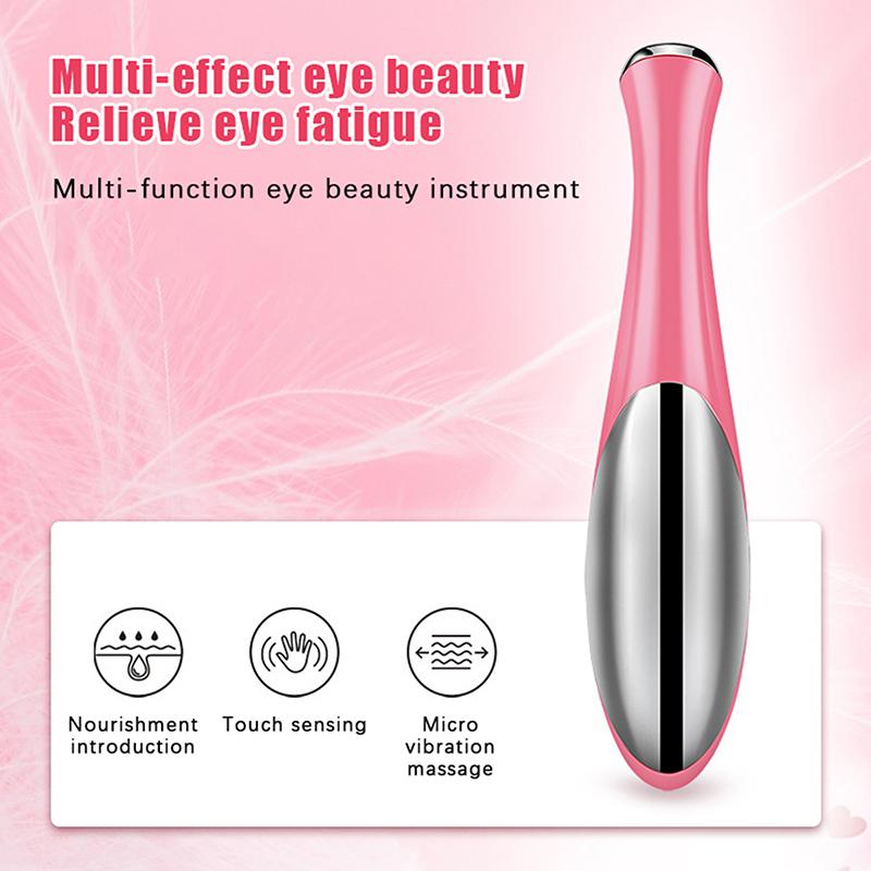 1 шт. Портативная электрическая ручка для массажа глаз Маленькая косметическая для ухода за лицом и глазами Питание от сухой батареи Легкая и портативная