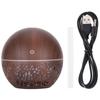 130ml Humidifier Aroma Air Diffuser Hollow Out USB 7 Color Light Low Noise Humidifier (Dark Wooden