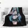Hatsune Miku Funny Art Blanket Warm Soft Novelty Plush Bedding Throws For Bedroom Camping Flannel Bedspread Bed Cover