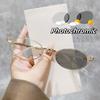 Diamond Cutting Photochromic Near Sight Eyewear Outdoor Color Changing Myopia Sunglasses Anti Blue Light Round Frame Goggle