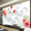 Обои 3d Круглый Цветок Лоза Роза Настенные Фрески Гостиная Спальня Ресторан Обои