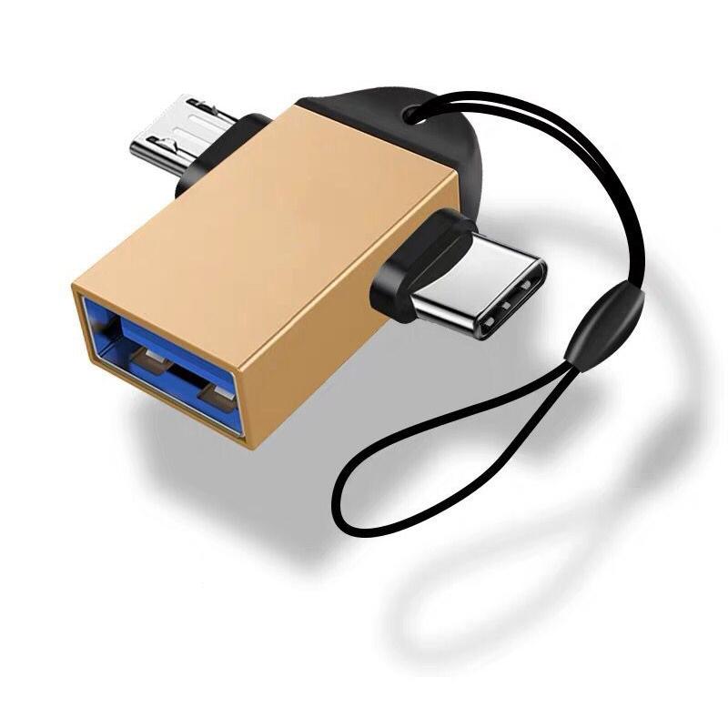 Адаптер OTG 2-в-1 Адаптер Micro USB Type C к USB 3.0 Type-C Преобразователь адаптера USB C OTG