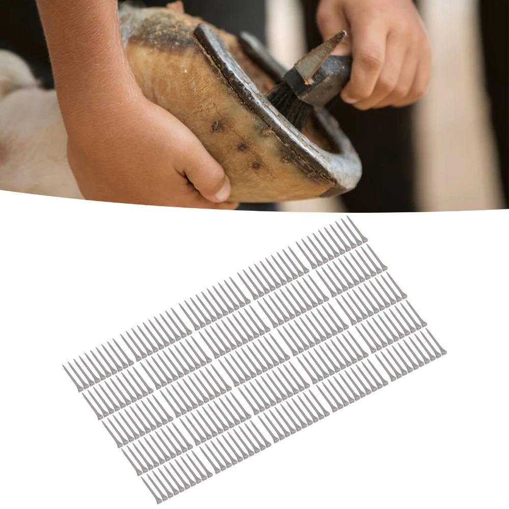 250pcs Low Carbon Steel Horseshoe Nails Durable Horse Shoe Nails Steel Nails Animal Husbandry