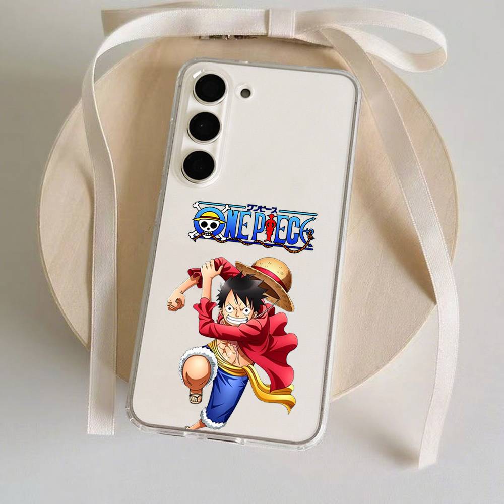 Чехол для телефона Anime P-Pieces L-luffy для Samsung Galaxy S21 S22 S23 S24 S25ULTRA FE Ultra Plus5G A52S Прозрачный чехол
