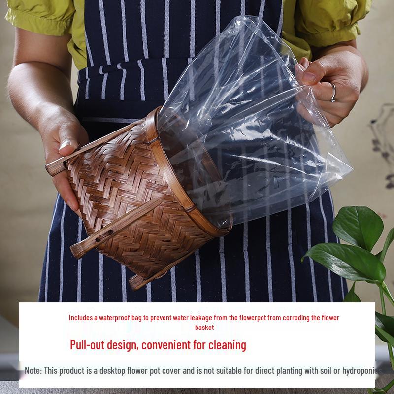 Плетеная из бамбука крышка-кашпо и ваза – Декоративная корзина ручной работы для хранения цветов и зеленого укропа