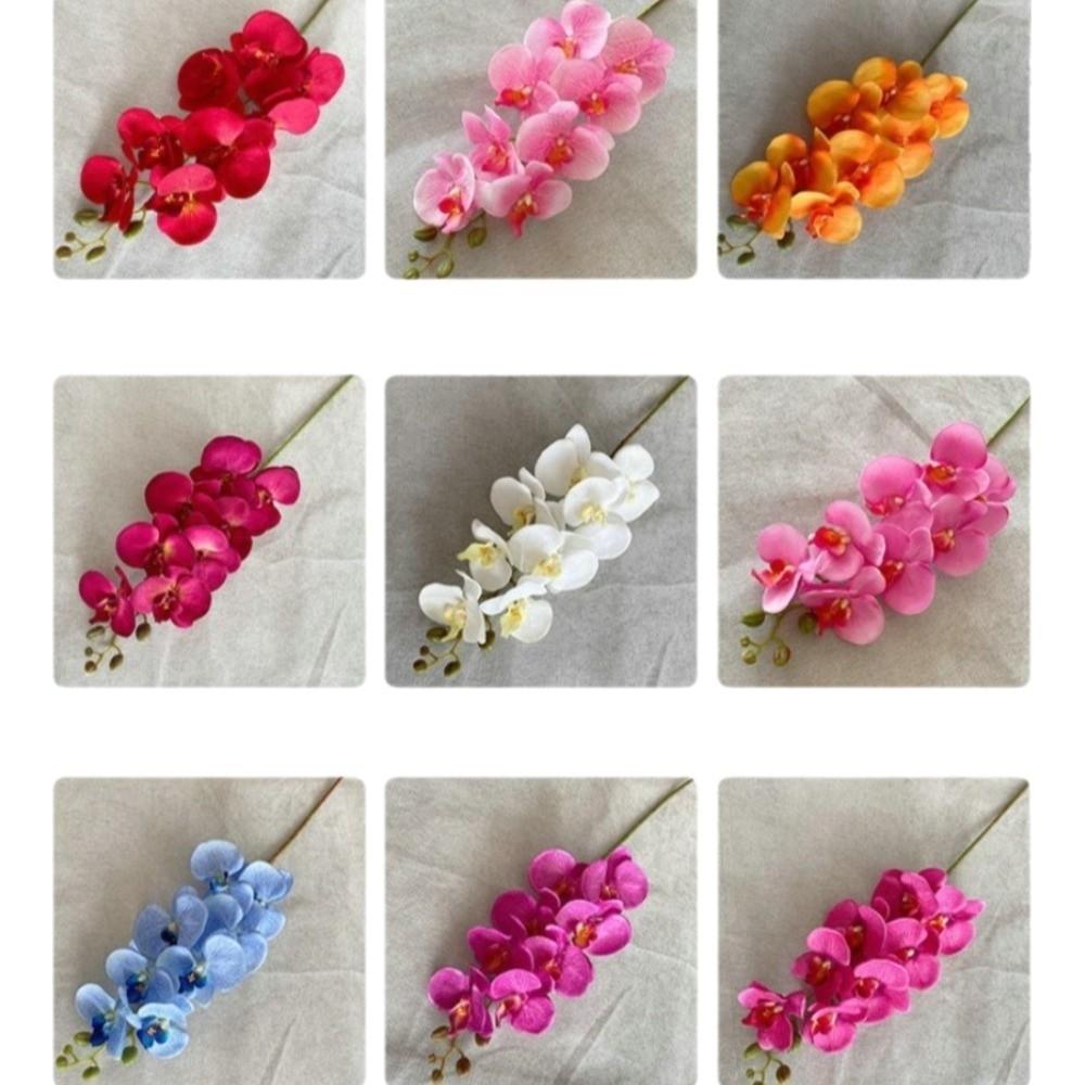 8-Head Arrangement Artificial Butterfly Orchid Velvet Texture Fake Phalaenopsis  Wedding Hall