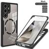 Противоударный чехол Magsafe на 360° для Samsung Galaxy S25 S24 S23 S22 S21 Ultra Plus FE Беспроводная зарядка Прозрачная крышка