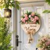 Flower Welcome Sign 2D Flat Wall Art Ornaments Door Wreath  Home Decor