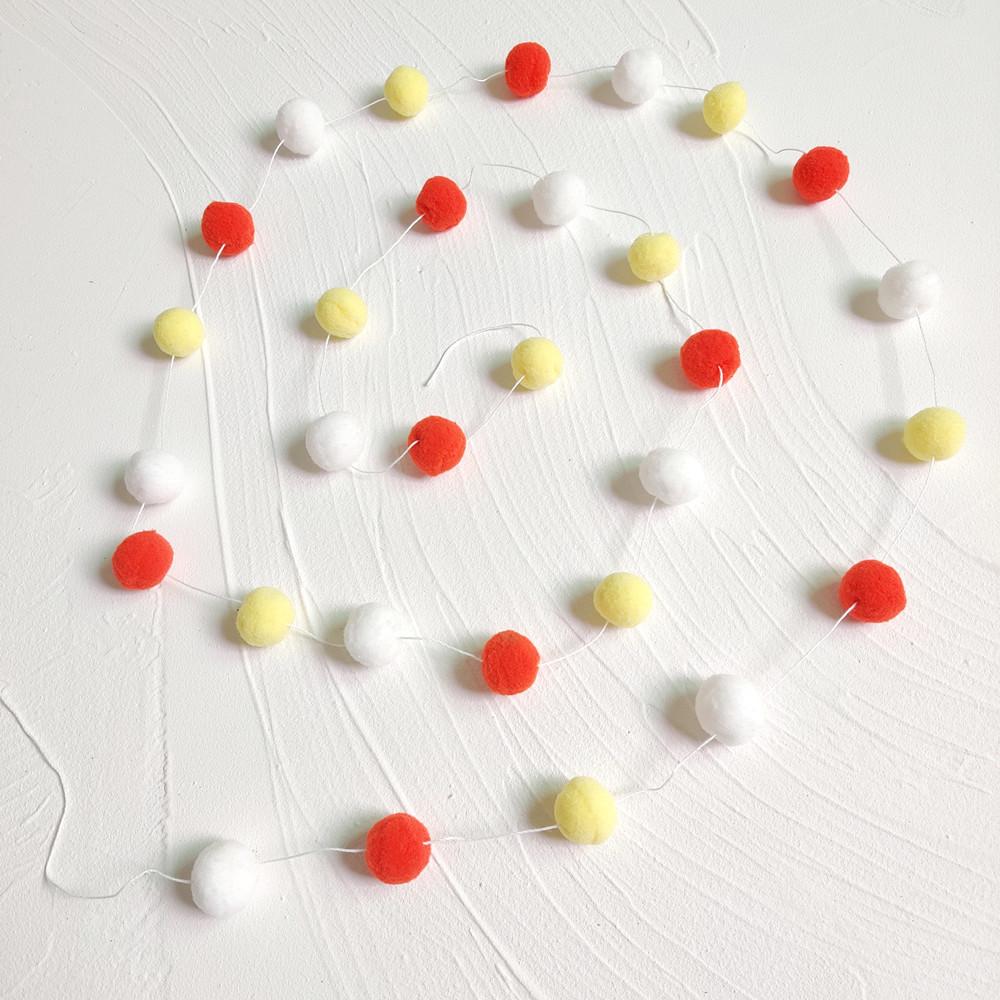 DIY цвет макарон из фетра, веревка, детская комната, палатка, декор, помпон, шар для волос, подвесной кулон, украшение, декор на день рождения