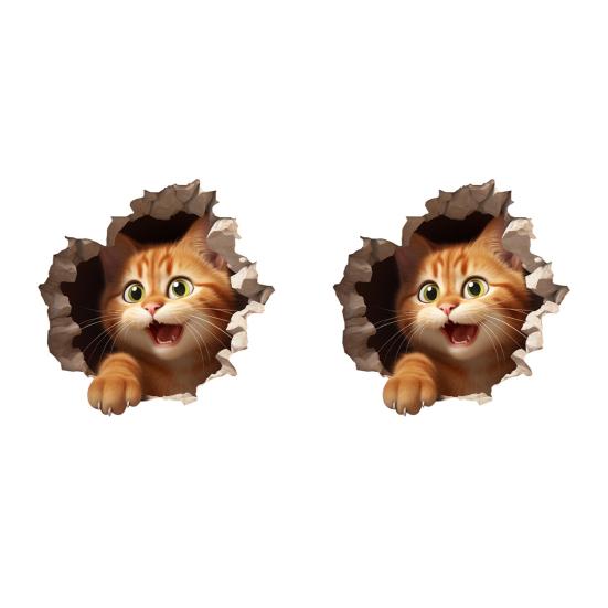 2 шт. 3D наклейки на стену с изображением мультяшной мыши и кошки, самоклеящиеся съемные водонепроницаемые высококачественные износостойкие наклейки из ПВХ AVE