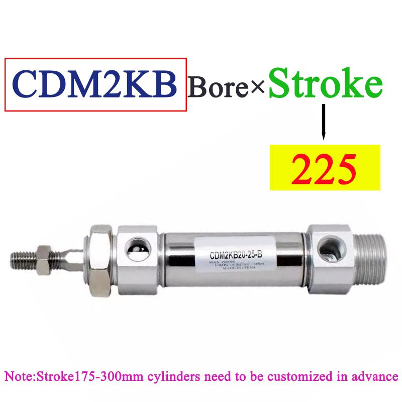 Пневмоцилиндр из нержавеющей стали CDM2KB Мини Шестигранный шток Поршня Анти-вращение CDM2KB20/25/32/40-50X75X100X150X200X300