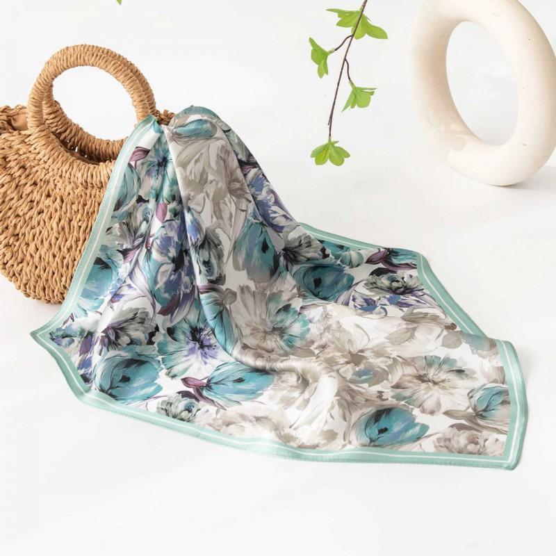 Womens 100% Mulberry Silk Square Scarf 53x53cm Fashionable All-match Shawl