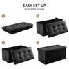 YOUDENOVA Storage Ottoman Storage Step Suitable for Living PU Load Capacity 160kg Stool, Folding, Two-Seater, Storage, Chair, Footrest, Stool,
