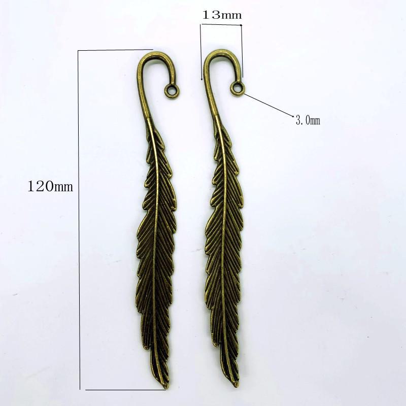 Ancient Zinc Alloy Feather Bookmark - Chinese-Style Retro Pendant Jewelry Accessory Gift