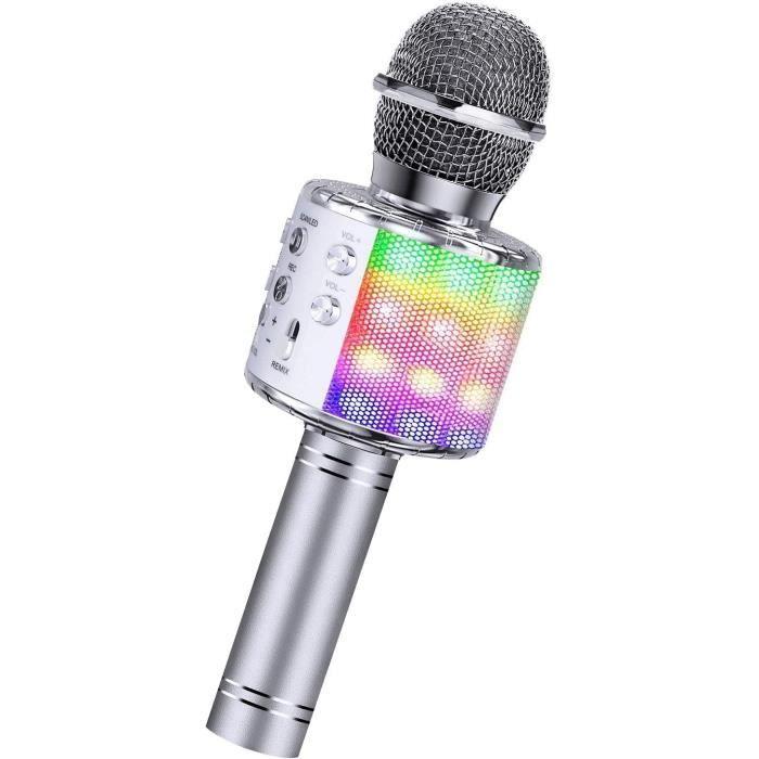 Microphone Karaoké - ShinePick - Portable Bluetooth - LED - Enfants - 2400 mAh