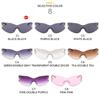 One Piece Rimless Goggle Eyewear Sports Sun Glasses Shades Wrap Around Y2K Sunglasses for Women Men