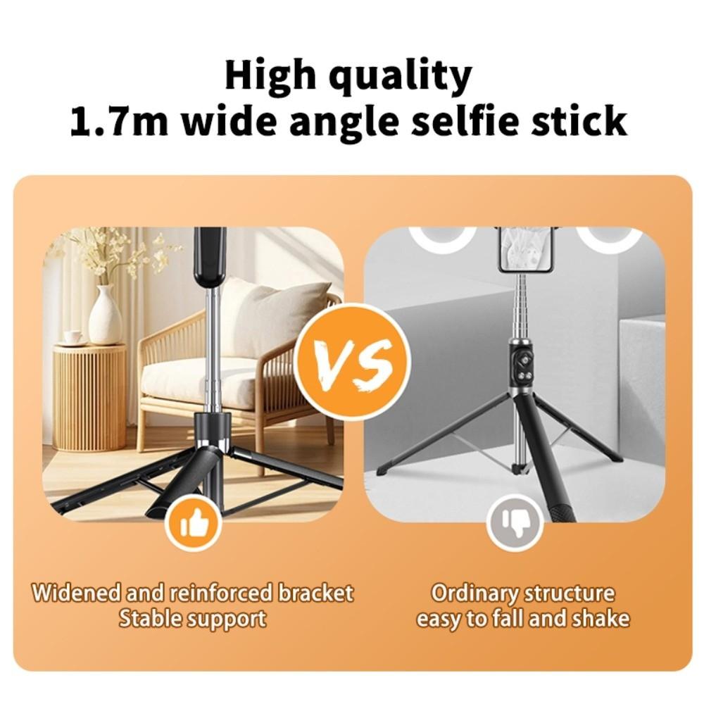 Tripod Bluetooth Selfie Stick With LED Lamp Selfie Stick Stand Telescopic Selfie Stick Travel