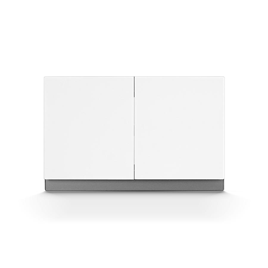 Mezeen Wall Switch PC Panel Big Rocker 2 Gang 1 2 3 Way Light Switch With Replaceable Glass Blue Grey White Margin