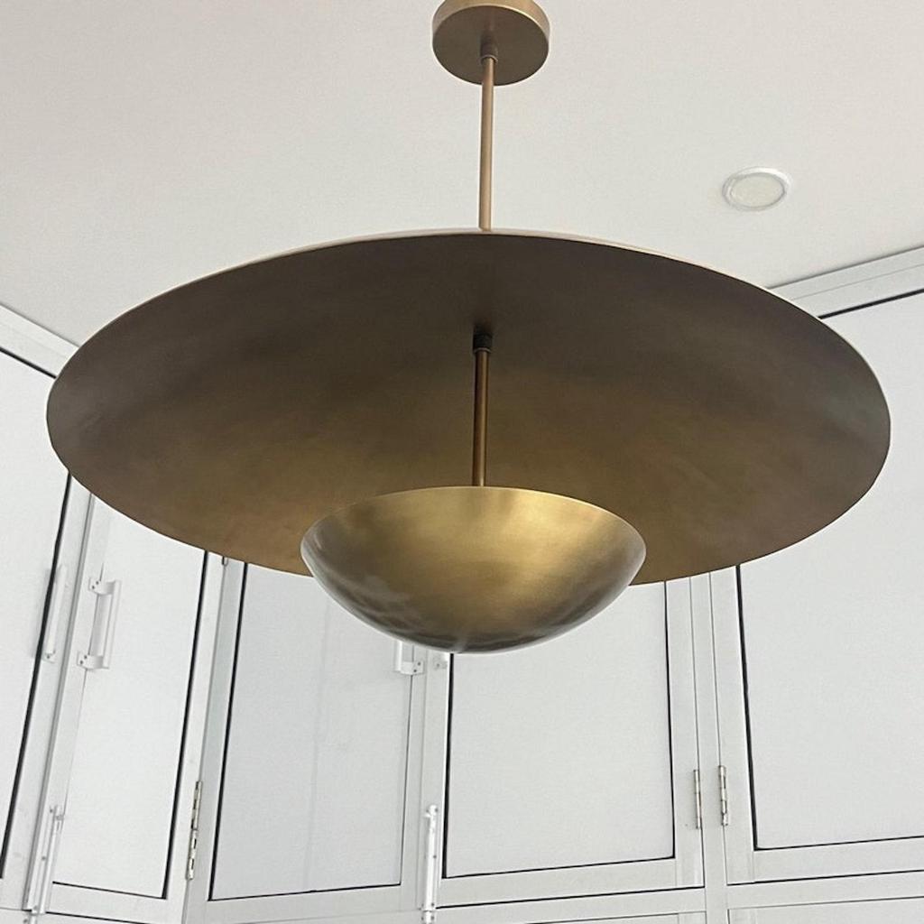 Элегантный потолочный светильник на 3 лампы, подвесной светильник в стиле модерн из необработанной латуни в стиле середины века