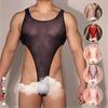 Sexy Sheer High-Elastic Men's Silky Suspender Bodysuit