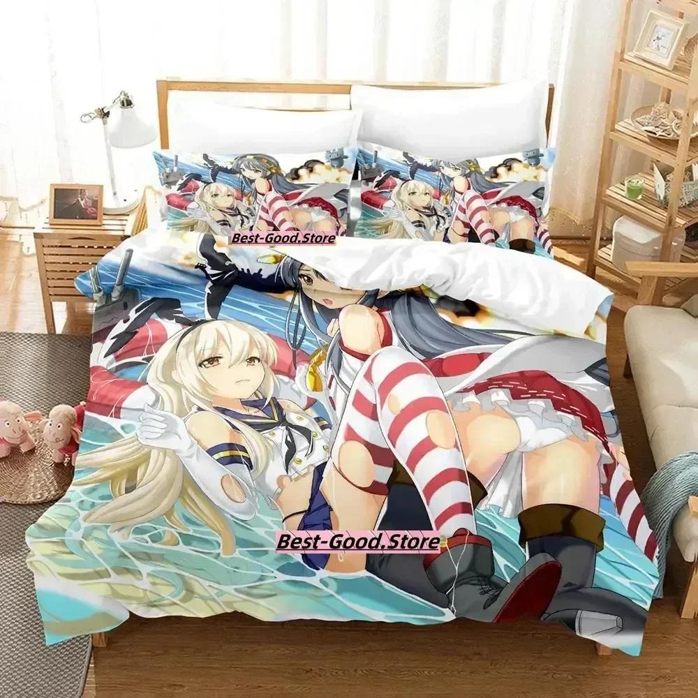 Комплект постельного белья Kantai Collection Односпальный Полуторный Двуспальный Кинг-сайз Комплект для кровати Взрослый Детский Спальня Комплекты пододеяльников Аниме постельное белье Кровать