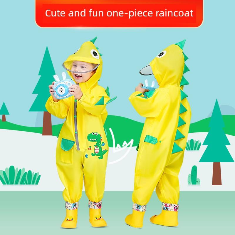 Children's One-Piece Raincoat and Rain Pants Set, Full-Body Rainwear for Boys and Girls, Kindergarten Kids, 2024 New Model Rain C