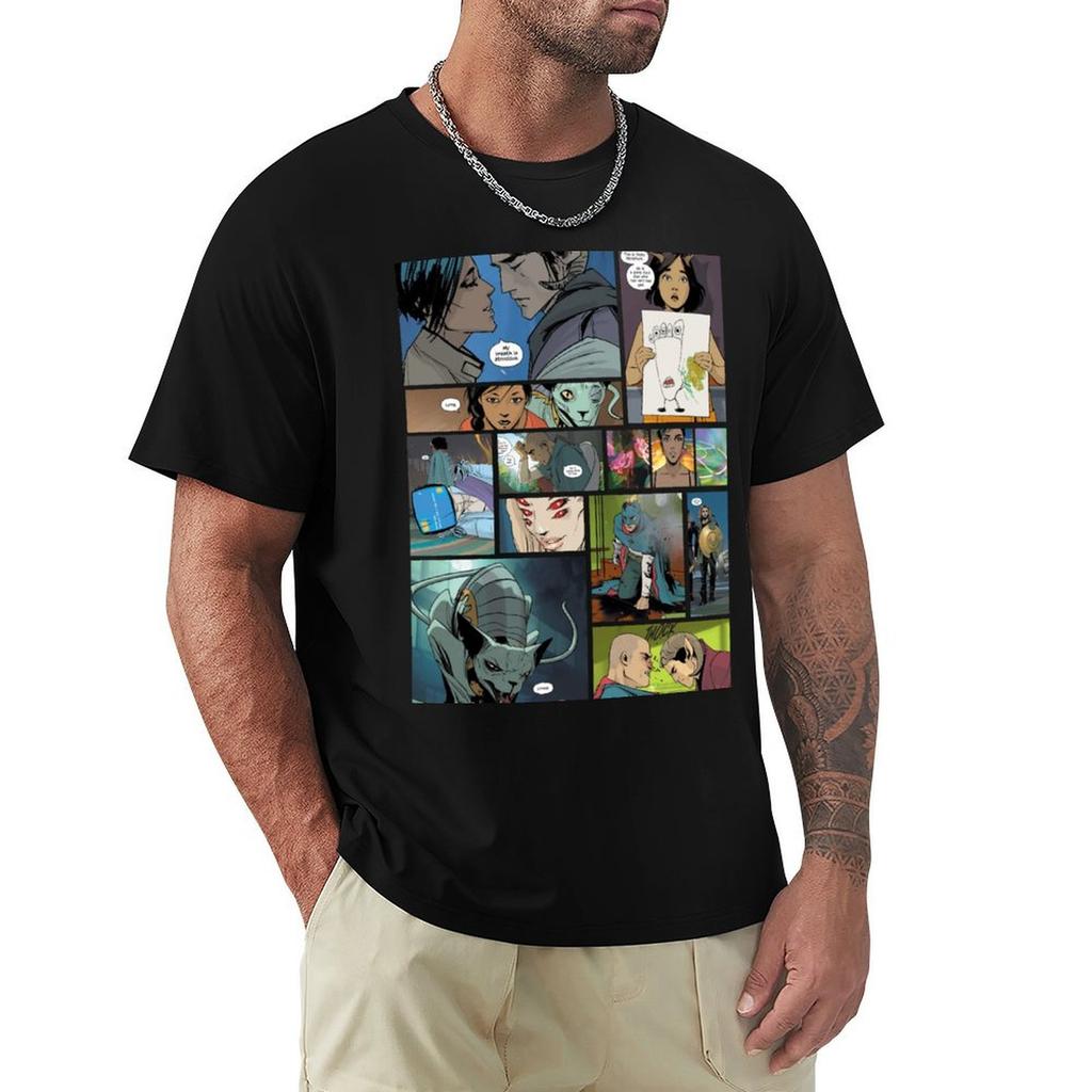 Saga Image Comics Panel Design TShirt Plus Size Comfort Fit Tee