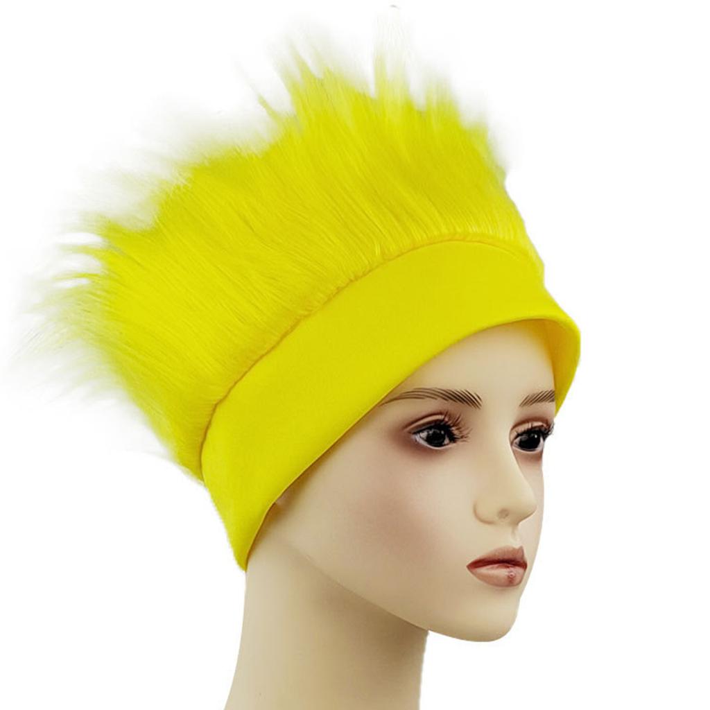 Brazilian Soccer Fan Wig Wild Football Match Headgear Cheer Costume Hat for Sports Events Carnivals and Supporters