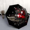 1pc Heart with Wings and Diamonds Umbrella with Plastic Handle,Suitable for All Seasons Home Travel Outdoor UmbrellaDD1371