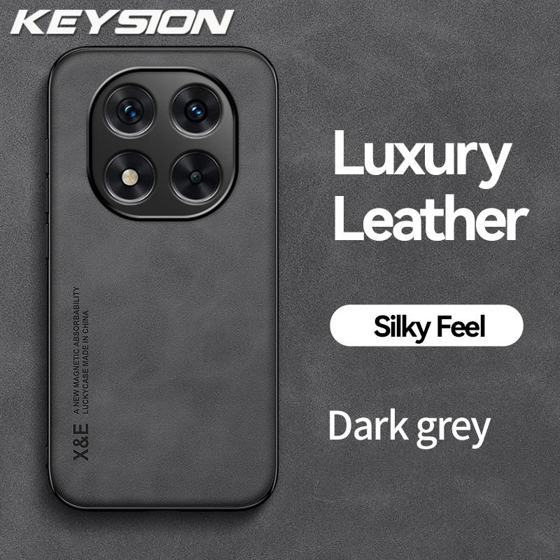 KEYSION Роскошный ретро чехол из ПУ кожи для Redmi Note 14 4G 14 Pro 5G Силикон+ПК Ударопрочный чехол для телефона для Redmi Note 14 Pro+ 5G