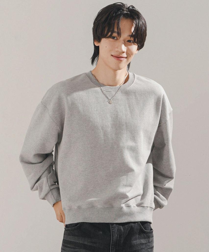 JEMUT Day Cut Crop Oversized Sweatshirt Gray Kjmt2648