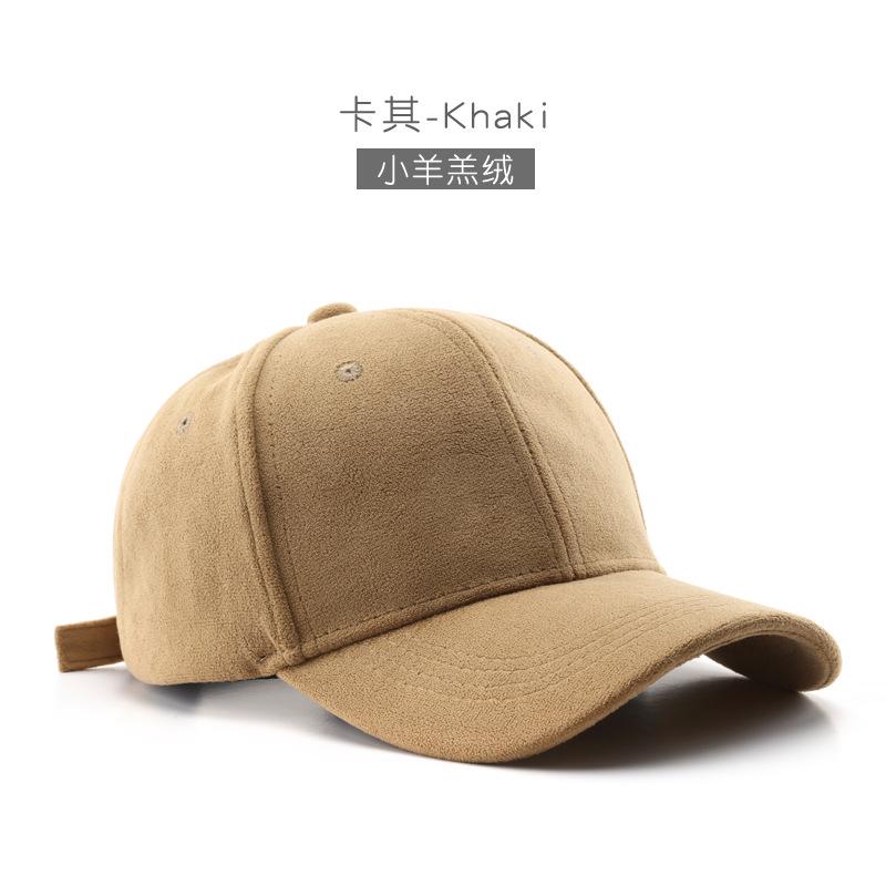 Шапка женская японская корейская версия зимняя теплая из овечьей шерсти однотонная кепка-таблетка для улицы спортивная модная мужская бейсболка