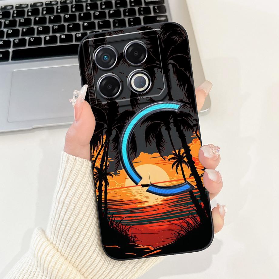 Мягкий силиконовый ТПУ матовый чехол Funda для Infinix GT 20 Pro / Infinix X6871 GT20Pro, задняя крышка, Астронавт, Лунная ночь, Расписной