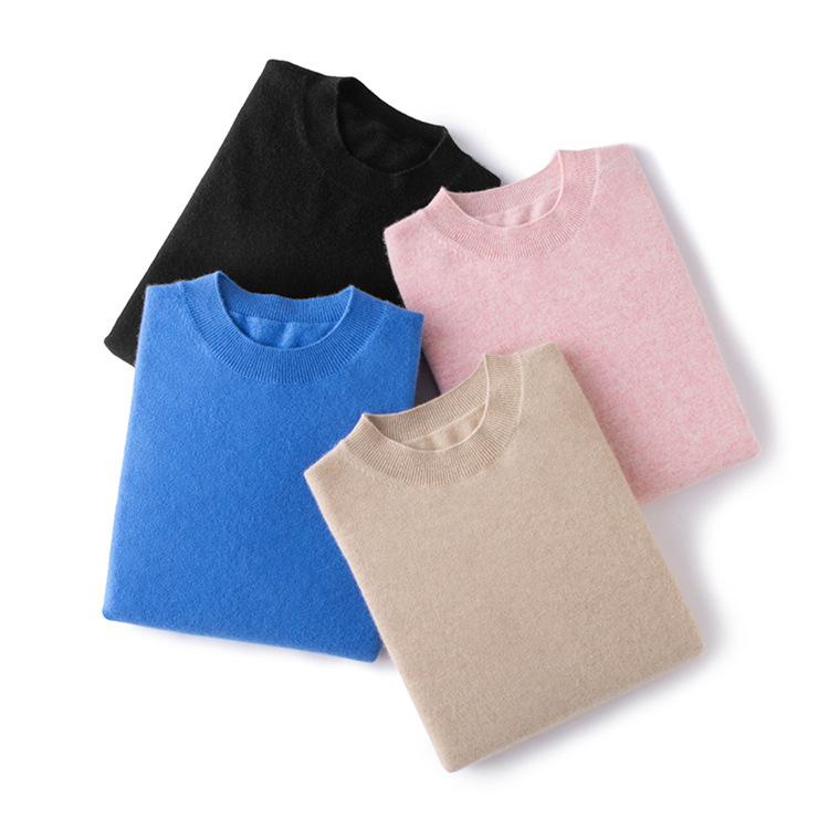 Women's Loose-Fit Cashmere Short Sleeve Knit Pullover