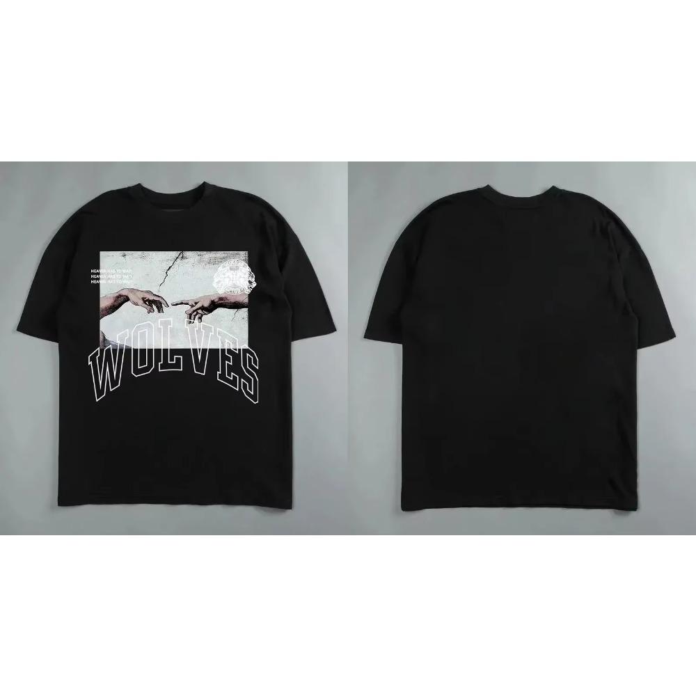 Darc Wolf Head Смешной принт Тренировка Тренажерный зал Фитнес 100% хлопок Мужская футболка с коротким рукавом Повседневная футболка Модные спортивные свободные топы Y2k