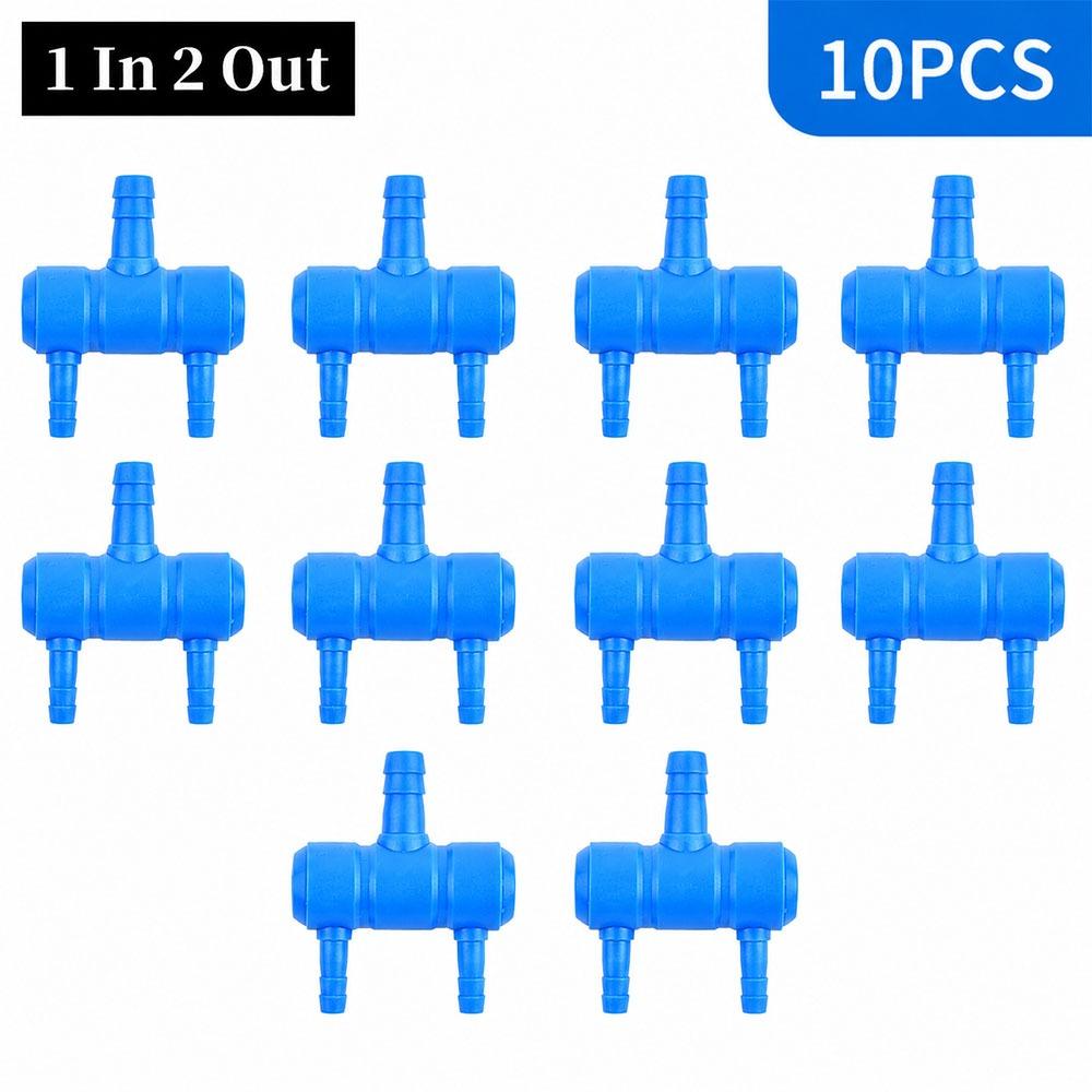 10Pcs Plastic Aquarium Air Splitter 4/5/8mm Oxygen Gas Diverter for Fish Tank Air Pump Oxygenation