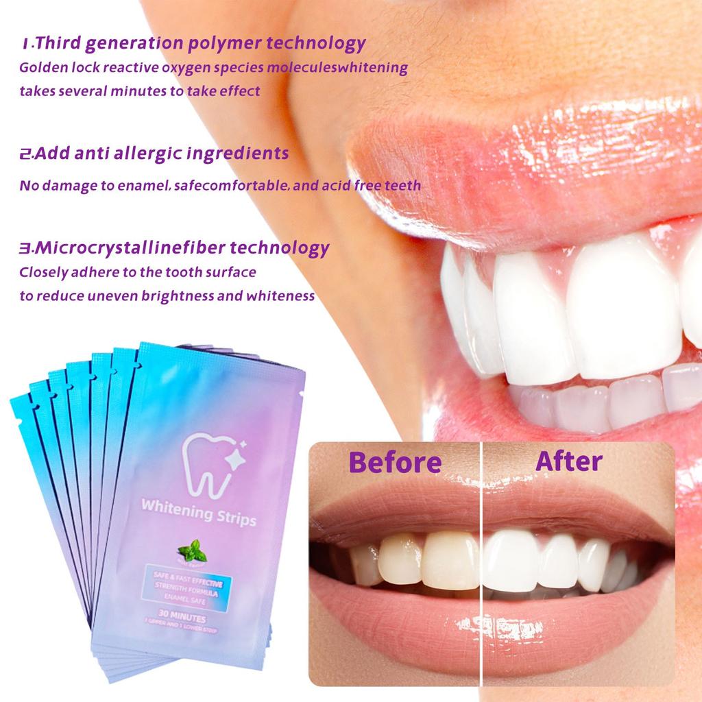 Зубные наклейки Сухие наклейки Отбеливающие наклейки для зубов Набор отбеливающих наклеек Отбеливание Удаление желтых зубов Мягкий, без остатков