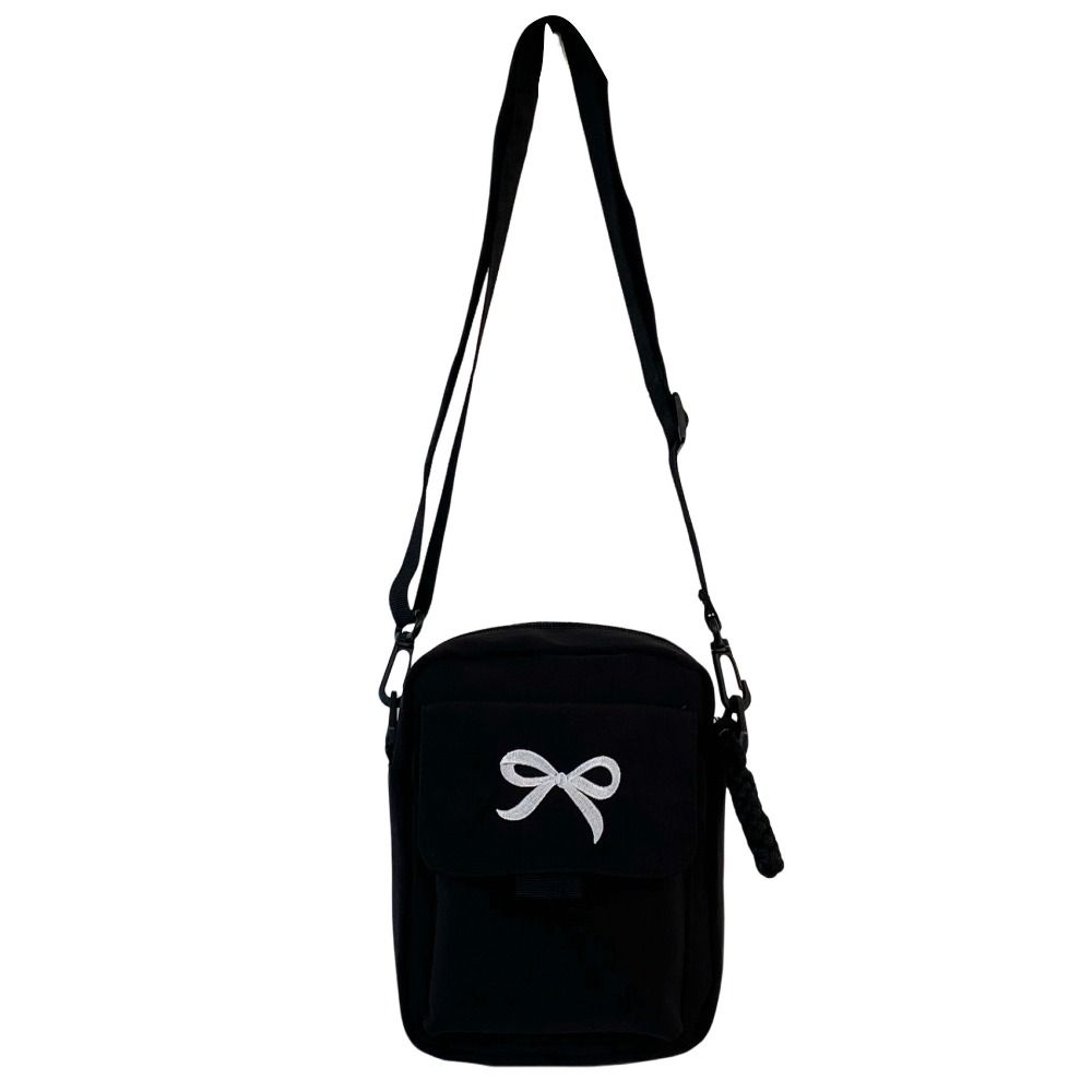 Большая вместительная сумка через плечо в корейском стиле, холщовая сумка на одно плечо с принтом банта для девочек