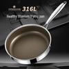 316L Stainless Steel Non-Stick Frying Pan for Induction Cookers – Ideal for Deep Frying, Pancakes, and Omelettes