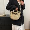 Straw Woven Bag Small Fragrant Style Sling Shoulder Crossbody Bag Hand-held Women's Bag Bow Design Beach Bag AVE