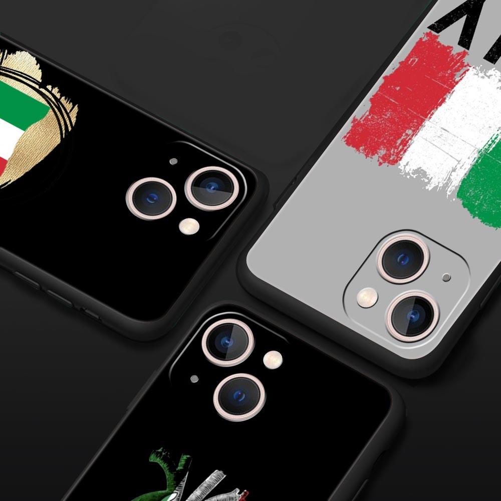 Роскошный Чехол Для Телефона Apple iPhone 11 15 14 Pro MAX 12 13 7 8 Plus X XR XS MAX SE Силиконовый Черный Чехол Funda Флаг ИТАЛИИ